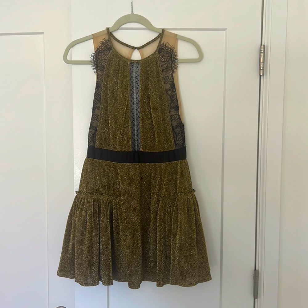 Three Floor metallic cocktail dress, size 4